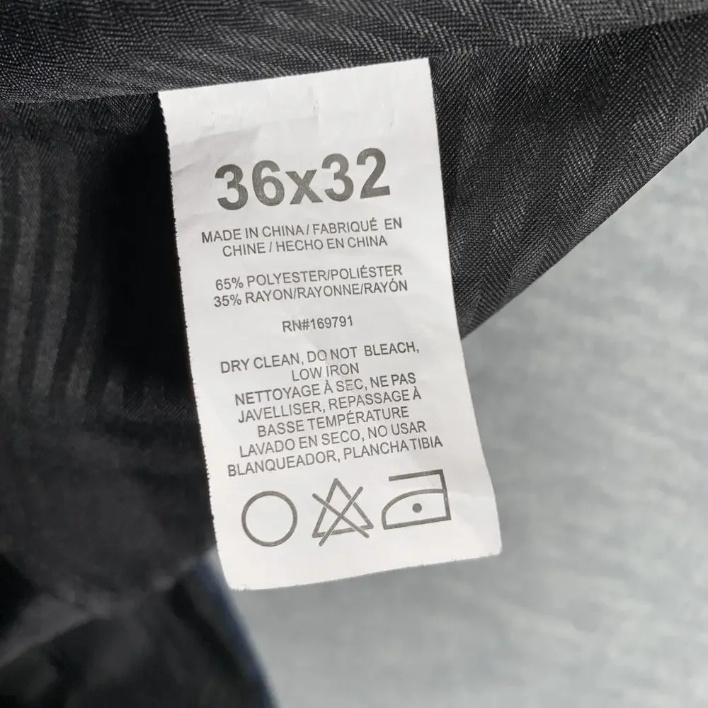 Scotch & Soda Pants Mens 36x32 Blue Regular Fit Poly Rayon Dress Trousers